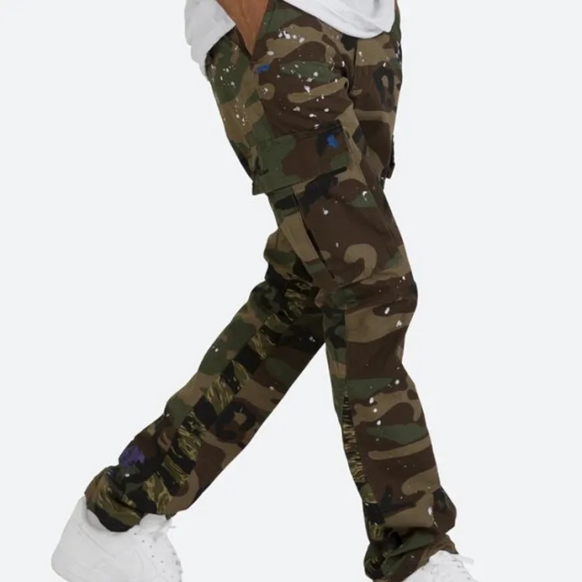 High Quality Men Bulk Wholesale Custom Camo Camouflage Cargo Pant Streetwear Bootcut Cargo Pants Mens
