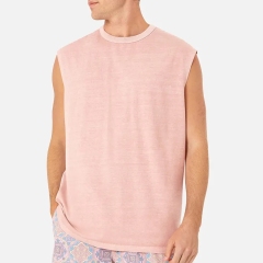 Men's 100% Cotton Custom Logo Blank T Shirts Oversized Rib Crew Neck Plain Tee Luxury Loose T-shirts For Men