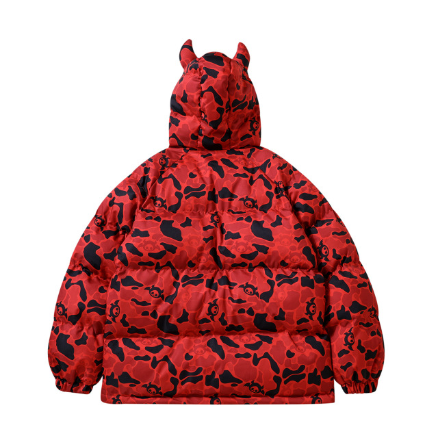 Streetwear Little Devil Doll Camouflage Cotton Clothes Thickened Loose Hip-Hop Jacket