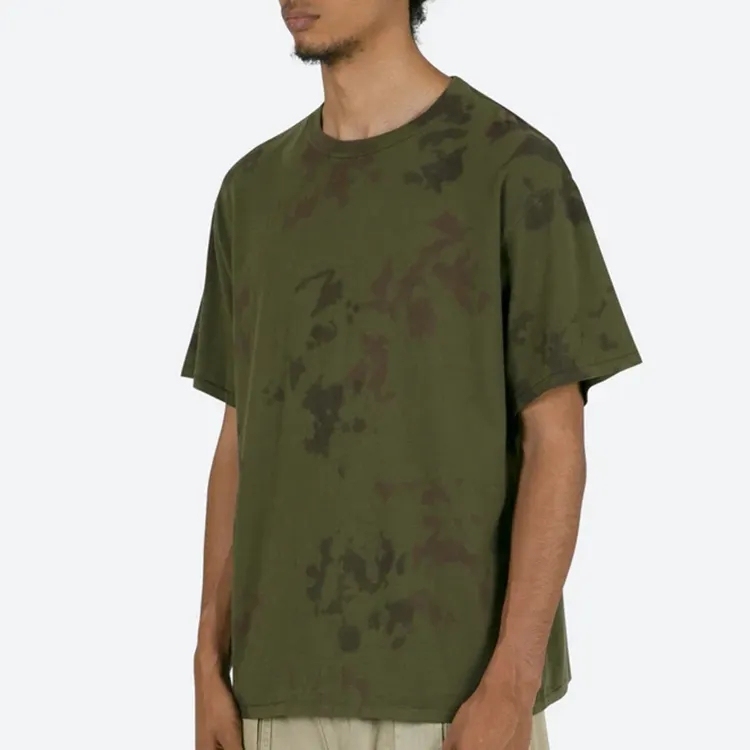 Street Style Custom Logo Desgin Men's 100% Cotton T-shirt Oversized Drop Shoulder Ribbed Crewneck T-shirt For Men