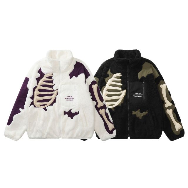 Streetwear retro stand collar cotton coat men's loose oversized lamb wool cotton coat