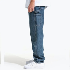 Custom Men's Solid Double Knee Work Jeans Denim Painter Pants Custom Carpenter Jeans Cargo Pants Men's Jeans