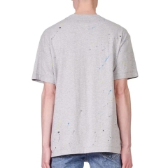 Street Style Custom Logo Desgin Men's 100% Cotton T-shirt Blank Oversized Drop Shoulder Ribbed Crewneck T-shirt For Men