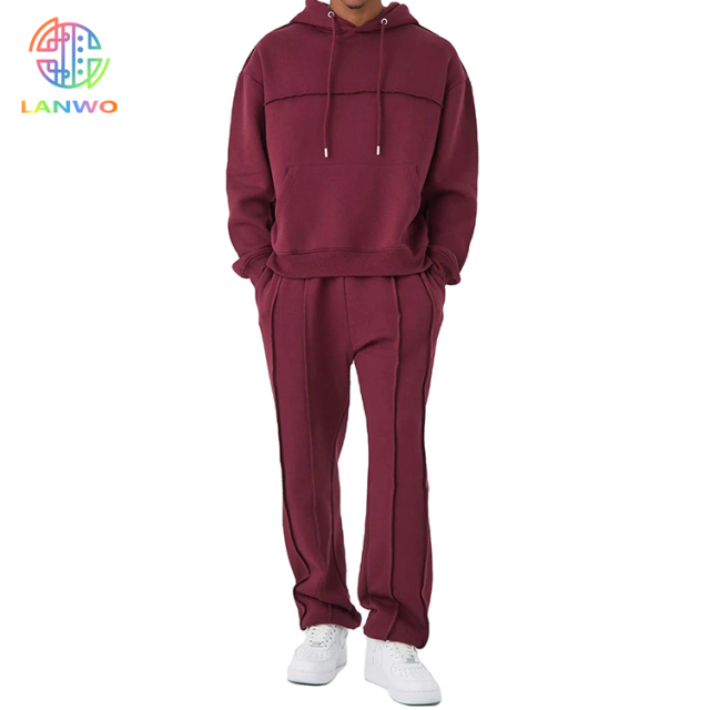 2023 Custom Men's Tracksuit Heavy Weight Cotton Suit Customized Embroidery Logo 3d Stitching Tracksuit For Men