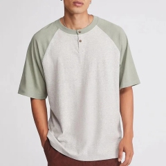 Men's Heavy Cotton Custom High Quality Logo Blank T Shirts Oversized Rib Crew Neck Plain Tee Luxury Loose T-shirts For Men