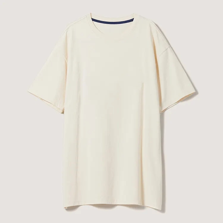 Men's 100% Cotton Blank T Shirts High Quality Custom Logo Design Drop Shoulder Oversized Casual T-shirt For Men