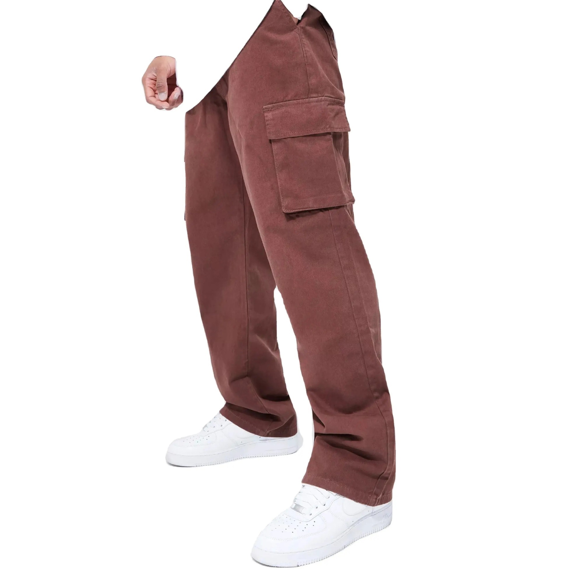 Fashion Casual Custom Straight Leg Twill Stacked Oversized Camo Cargo Pants Men