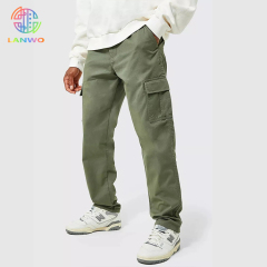 Fashion Casual Custom Straight Leg Twill Stacked Oversized Camo Cargo Pants Men