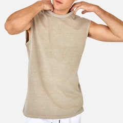 Men's 100% Cotton Custom Logo Blank T Shirts Oversized Rib Crew Neck Plain Tee Luxury Loose T-shirts For Men