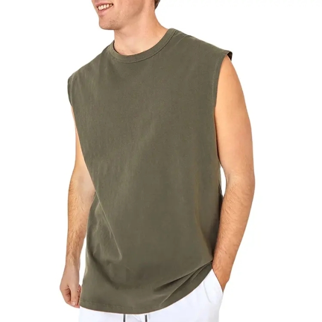 Men's 100% Cotton Custom Logo Blank T Shirts Oversized Rib Crew Neck Plain Tee Luxury Loose T-shirts For Men