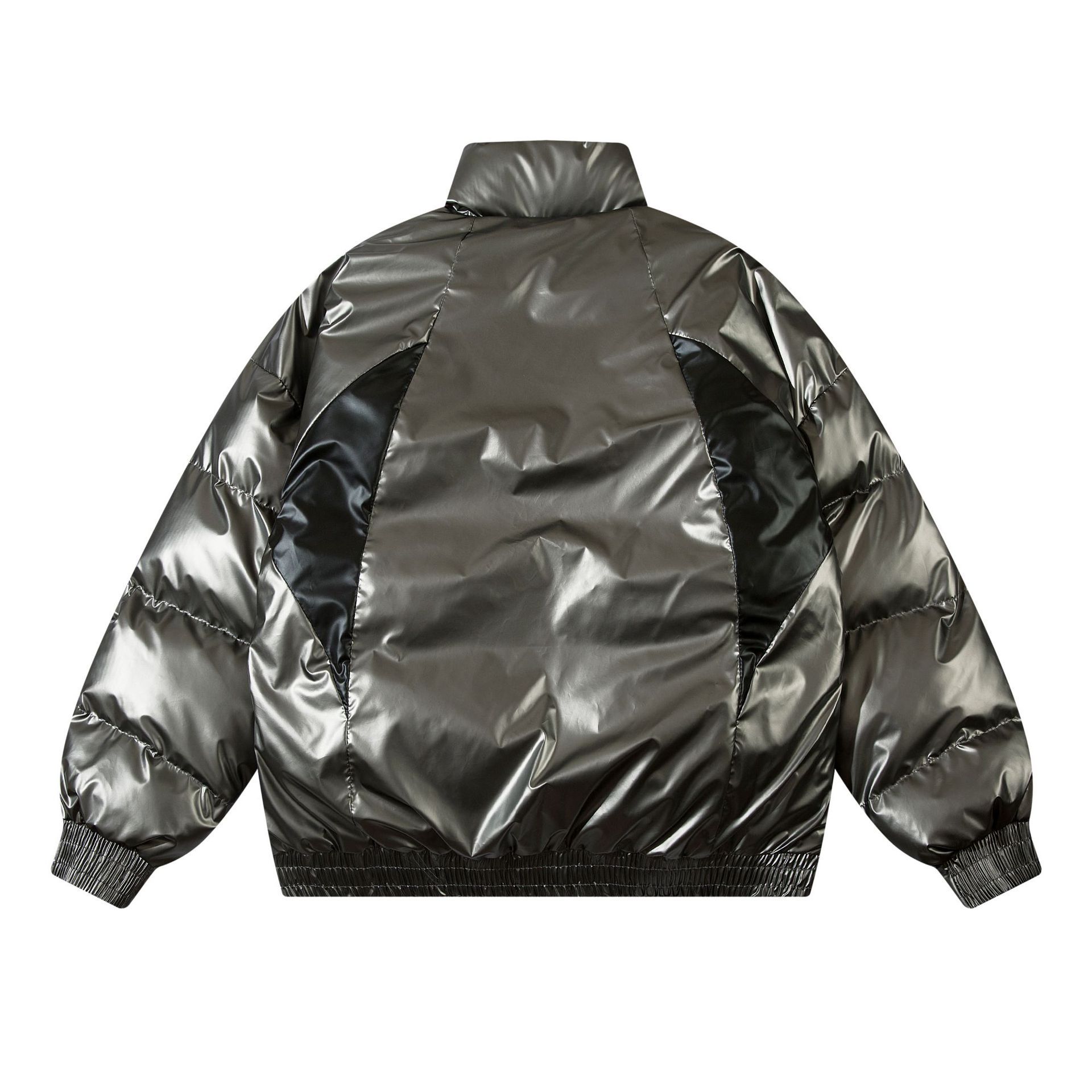 Shiny stand collar down cotton coat men's loose thickened bread coat cotton jacket