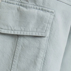 Cotton Twill Pants For Men Patch And Cargo Pockets Wide Leg Pants Customized Color Available