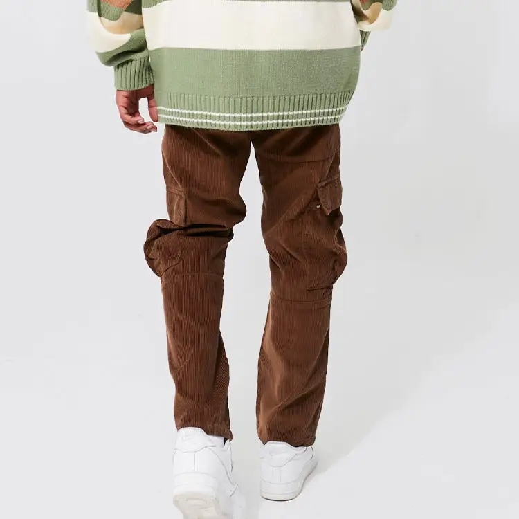 Manufacturer Custom Logo Corduroy Casual Pants Men Cargo Pant Trousers