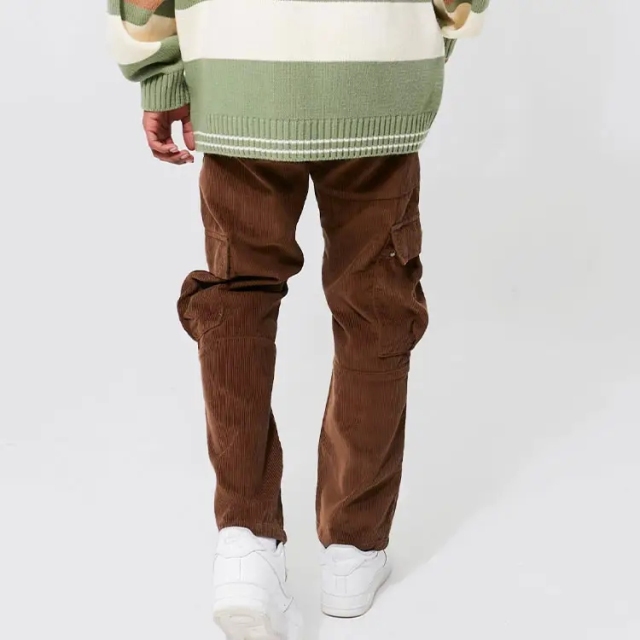 Manufacturer Custom Logo Corduroy Casual Pants Men Cargo Pant Trousers