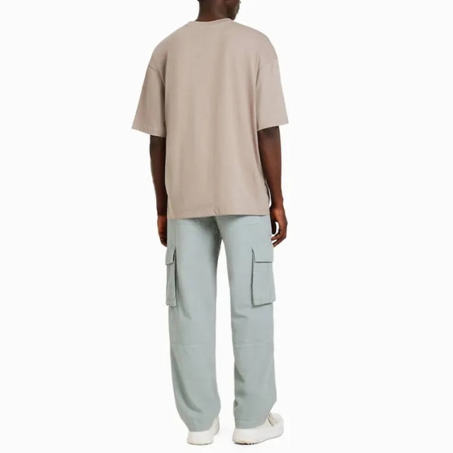 Cotton Twill Pants For Men Patch And Cargo Pockets Wide Leg Pants Customized Color Available