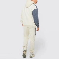 Oem Wholesale Latest Design Blue And White Custom Tracksuits High Quality For Men Cotton Tracksuit