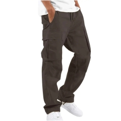 Custom Multi-color Big Side Pockets Multi-pockets Loose Button Closure Pants Men's Pants