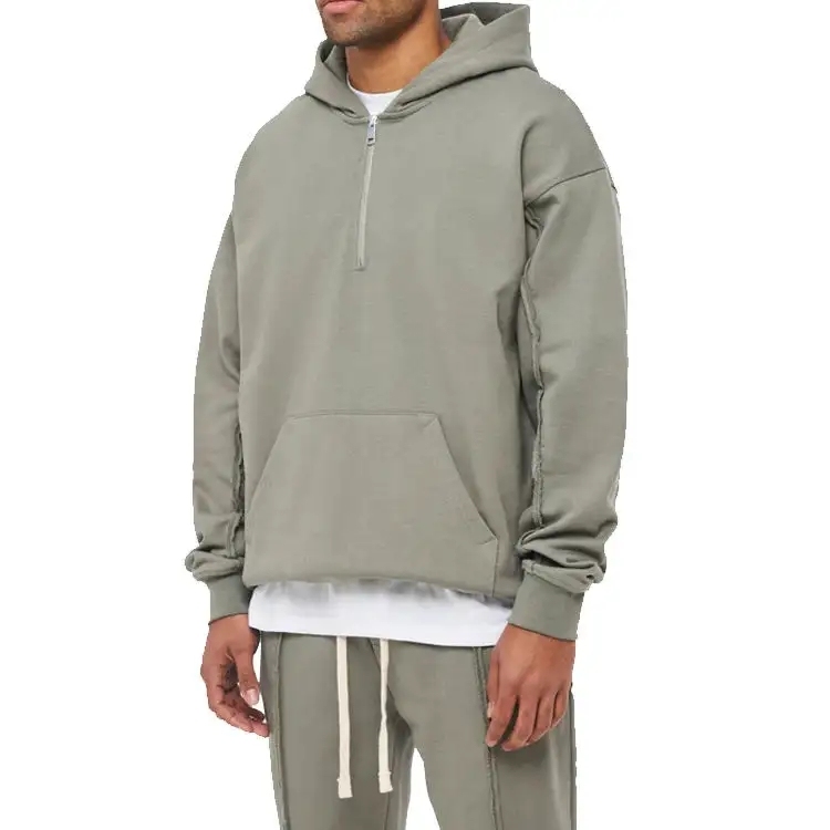 Oem Wholesale Custom Premium Plain Tracksuits For Men Nylon Mens Sweatsuit Sets Zip Up Jogger Set Fleece Tracksuit