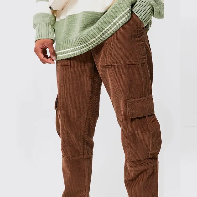Manufacturer Custom Logo Corduroy Casual Pants Men Cargo Pant Trousers