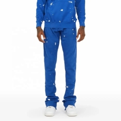 High Quality Open Hem Custom Wide Leg Sweatpants Vintage Street Wear Blank Stacked Flared Sweatpants Men