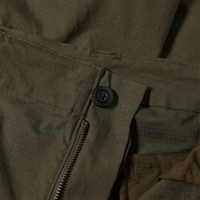 Custom Checked Cotton Ripstop Cargo Pockets Pants With Adjustable Drawcord Cuffs Track Pants