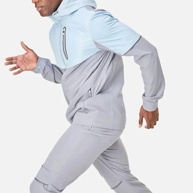 Oem Custom Hot Selling Baby Blue Wholesale Windbreaker Tracksuits Tracksuit Set For Men