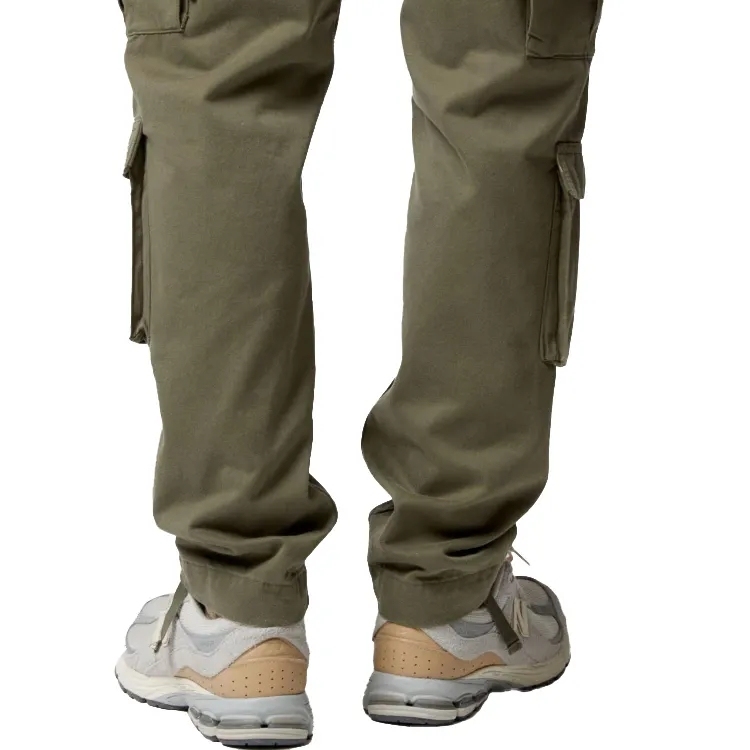Straight Leg Utility Pants 100% Cotton Canvas With Mid Rise Waist And Workwear Pockets For Men