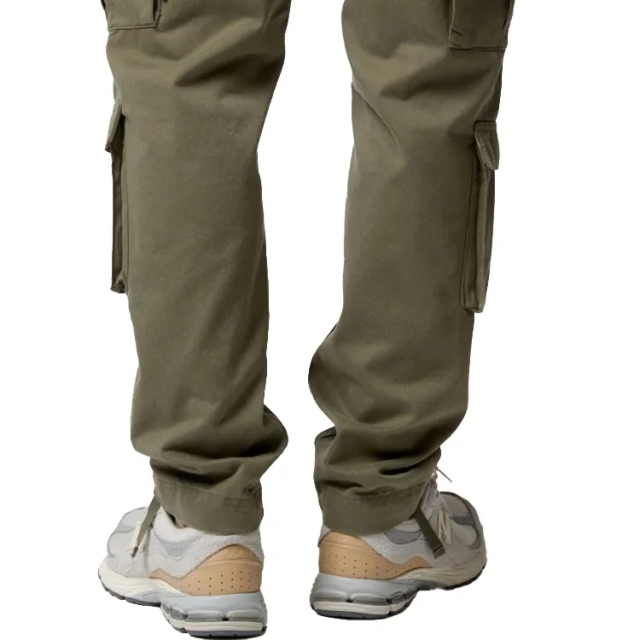 Straight Leg Utility Pants 100% Cotton Canvas With Mid Rise Waist And Workwear Pockets For Men