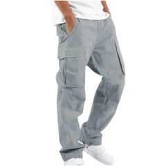Custom Multi-color Big Side Pockets Multi-pockets Loose Button Closure Pants Men's Pants