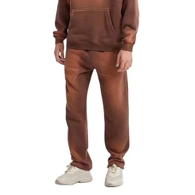 Custom Mens Clothing Acid Wash Sweatpants 240gsm-480gsm 100% Cotton French Mens Pants Custom Logo