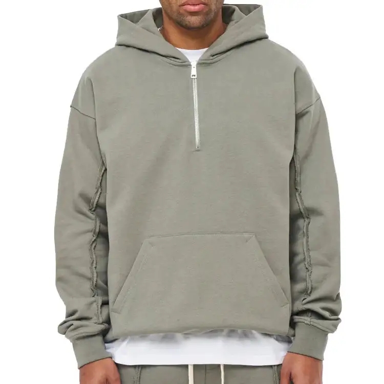 Oem Wholesale Custom Premium Plain Tracksuits For Men Nylon Mens Sweatsuit Sets Zip Up Jogger Set Fleece Tracksuit