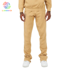 High Quality Open Hem Custom Wide Leg Sweatpants Vintage Street Wear Blank Stacked Flared Sweatpants Men