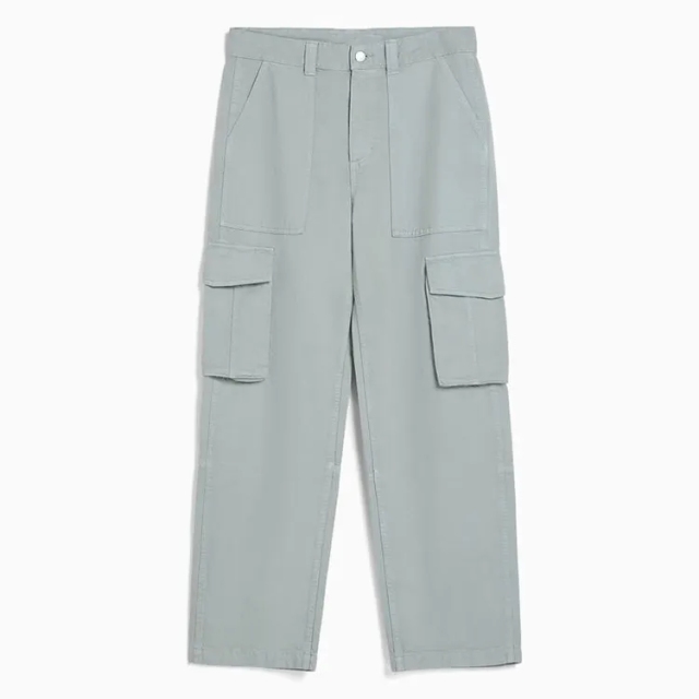 Cotton Twill Pants For Men Patch And Cargo Pockets Wide Leg Pants Customized Color Available