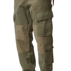 Straight Leg Utility Pants 100% Cotton Canvas With Mid Rise Waist And Workwear Pockets For Men