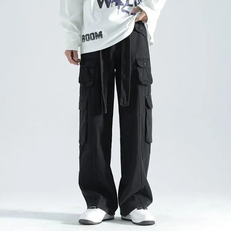 Factory Wholesale Belt Detail Multi-pocket Boys Trousers Pant Custom Logo Casual Cargo Pants For Boy