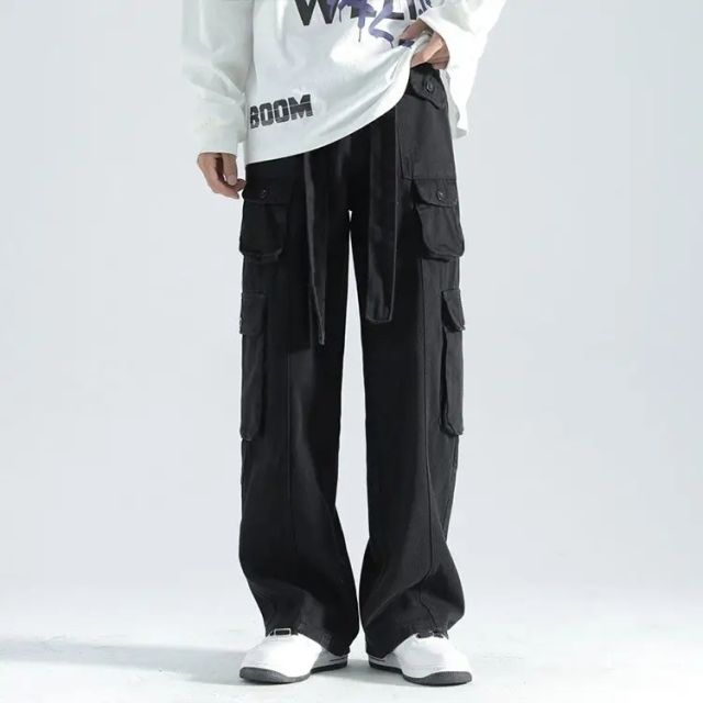 Factory Wholesale Belt Detail Multi-pocket Boys Trousers Pant Custom Logo Casual Cargo Pants For Boy