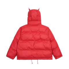 Winter high street masked casual detachable sleeve embroidered thickened cotton jacket