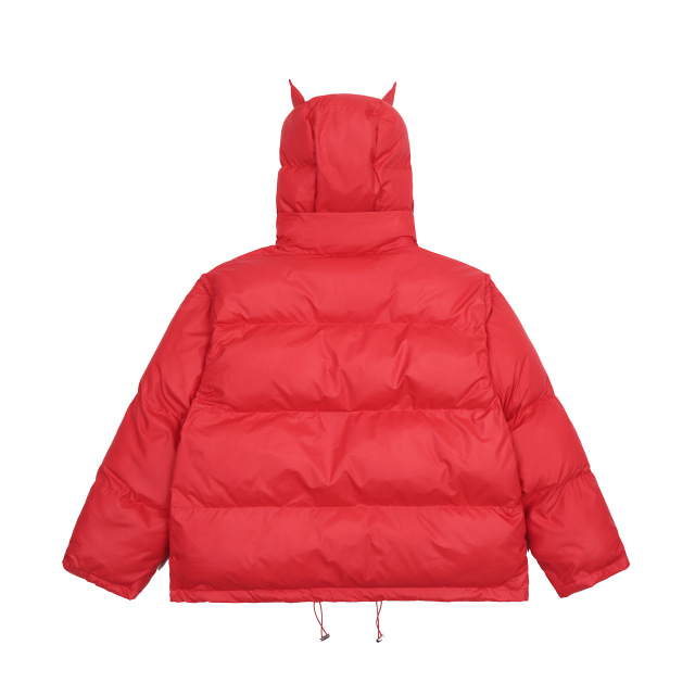 Winter high street masked casual detachable sleeve embroidered thickened cotton jacket