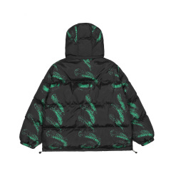 Winter loose thickened retro original venomous snake printed hooded bread coat for men