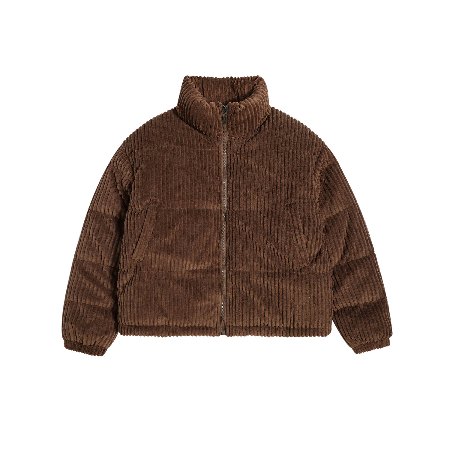 Simple stand-up collar solid color down jacket men's trendy brand basic casual versatile cotton jacket