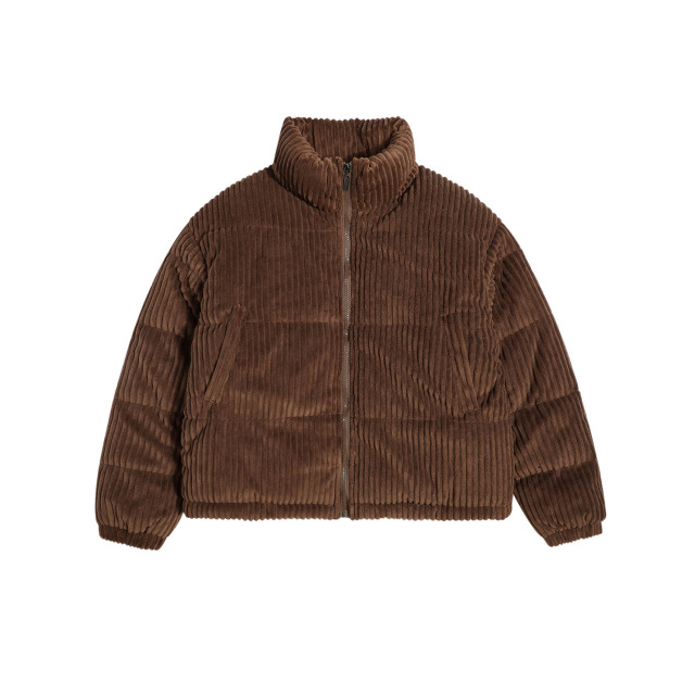 Simple stand-up collar solid color down jacket men's trendy brand basic casual versatile cotton jacket