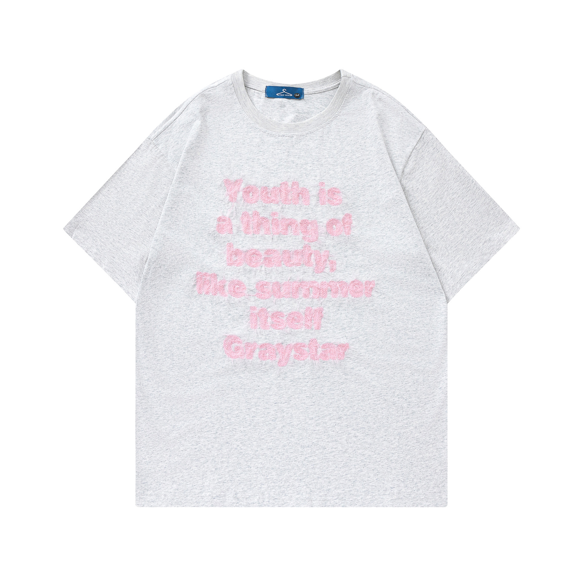 Summer street retro men's casual short-sleeved letter printed T-shirt