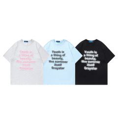 Summer street retro men's casual short-sleeved letter printed T-shirt