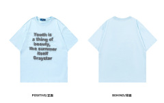 Summer street retro men's casual short-sleeved letter printed T-shirt