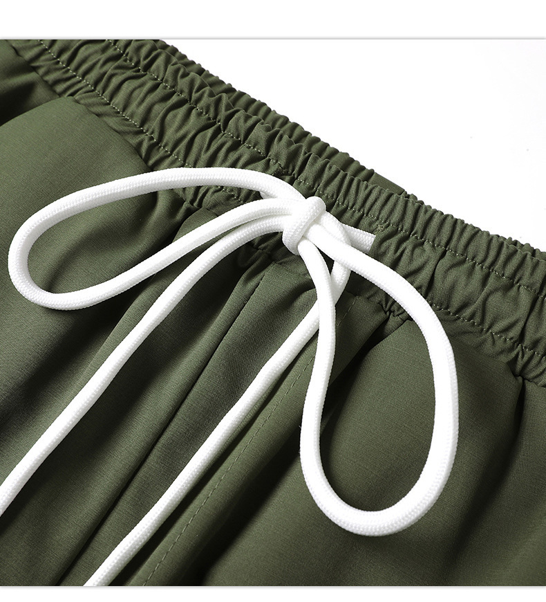 Summer new thin pocket solid color cargo shorts loose quarter pants for men