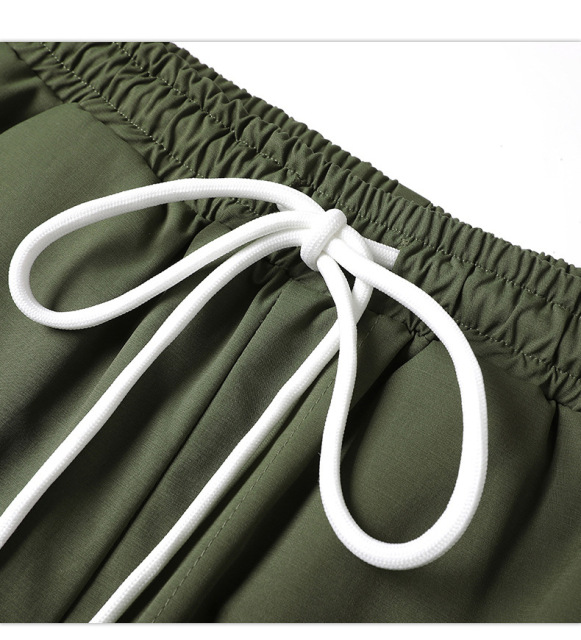 Summer new thin pocket solid color cargo shorts loose quarter pants for men