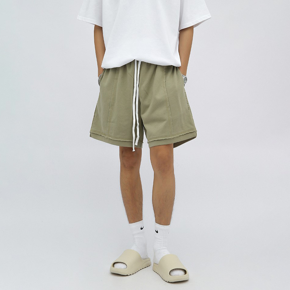 New summer loose embroidered street lengthening shorts