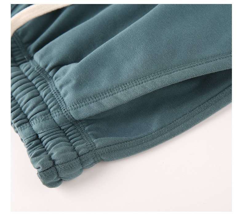 350g heavyweight terry short sweatpants drawstring loose casual solid color men's sports casual shorts