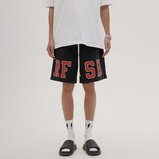 Summer new product 420g heavyweight fashion brand shorts loose sports casual printed shorts for men