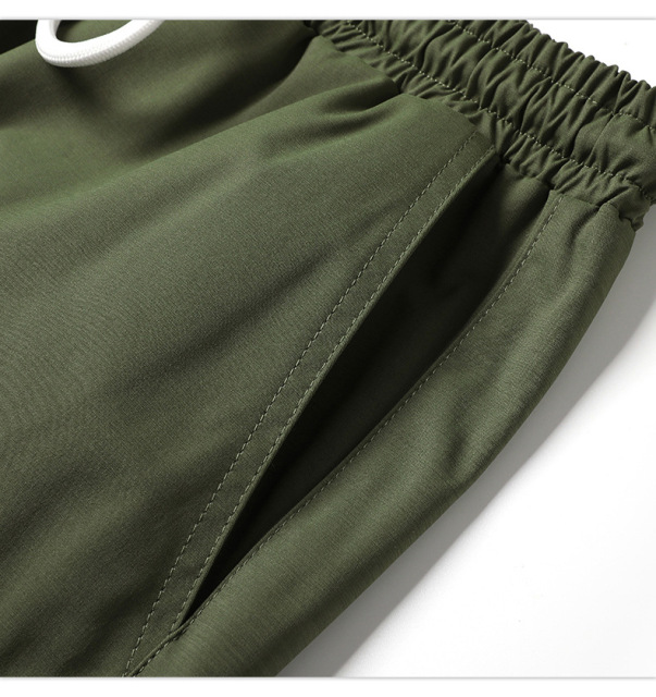 Summer new thin pocket solid color cargo shorts loose quarter pants for men